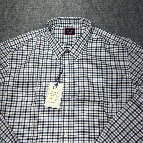UNTUCKit Seyval WF LT Tall Large Tall Button Up Multicolor Check Long Sleeve New - Picture 3 of 4